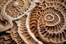 Artistic Macro Shot Of Ammonite Fossil Details