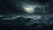Gathering Storm: Ominous Clouds Over a Turbulent Ocean, Foreshadowing the Oncoming Hurricane.