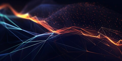 Poster - 3D Modern Technology Abstract Background, Generative AI