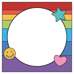 Poster - Cute rainbow square frame