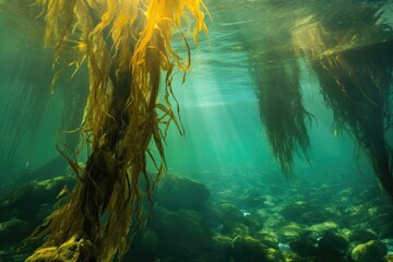 Wall Mural - giant kelp reaching toward the surface