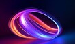 3d render, colorful background with abstract shape glowing in ultraviolet spectrum, curvy neon lines. Futuristic energy concept, Generative AI
