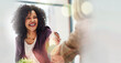 © Valerie M/peopleimages.com - Business woman, handshake and thank you with happy deal and bokeh with communication. Office agreement and employee contract with professional discussion and worker with startup and mockup space