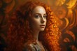 © nsit0108 - Red hair curly lady. Generate Ai