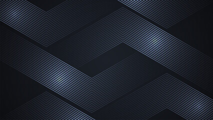 Wall Mural - Black simple abstract background with lines in a geometric style as the main element.