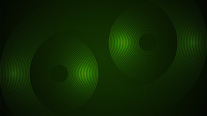 Wall Mural - Dark green simple abstract background with lines in a curved style geometric style as the main element.