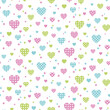 pattern swatch, CS6, Heart made of polka dots and stars.(Pink, Slightly sparse)