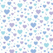 pattern swatch, CS6, Heart made of polka dots and stars.(Blue, Slightly sparse)