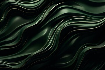 elegant green wave flowing gracefully on a dark background capturing the essence of fluid motion and design