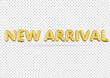 Gold balloons business header. New arrival  advertising symbol letter 3d vector. 