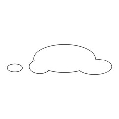 Sticker - Cloud line filled illustration