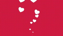 A Festive Valentine's Day-themed Pattern With A Red Background And Scattered White Hearts, Creating A Delightful And Romantic Vibe