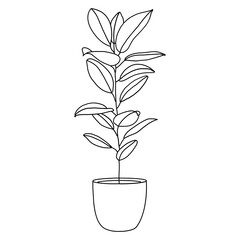 Sticker - Houseplant outline illustration