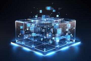 ai network, big data, cloud computing 3d artificial technology concept.