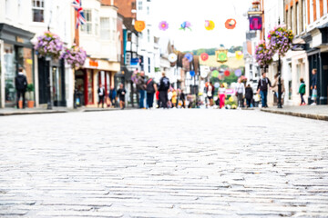 Wall Mural - Typical British high street scene close focuses with background blur