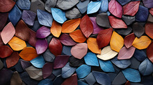 Texture Multicolored Fallen Leaves Spectrum Tiles, Abstract Bright Autumn Background Leaf Fall