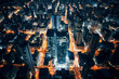 drone photo of a night cityscape in South Korea