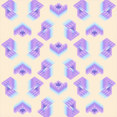 Aufkleber - Trendy abstract digital illustration background with geometric rectangular shapes. Graphic design. 3d rendering