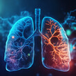 Human abstract lungs x-ray. Respiratory system health concept. Breathing