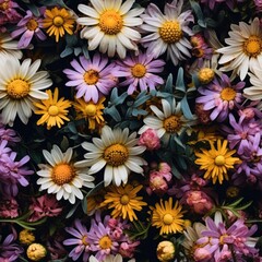  Seamless texture of flowers
