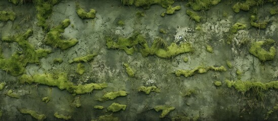 Wall Mural - Green moss texture at a park in Kuala Lumpur on 10 July isolated pastel background Copy space