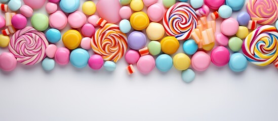 Aufkleber - Choosing sparkly sweets isolated pastel background Copy space