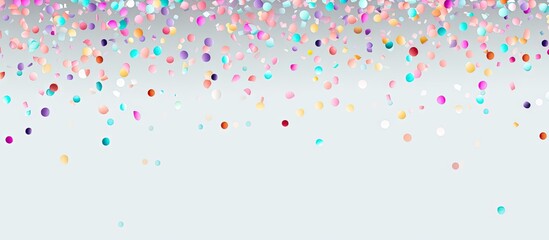 Poster - Abstract festive illustration of falling confetti on a isolated pastel background Copy space representing a celebration such as Christmas New Year or a birthday Bright paper tinsel makes for a
