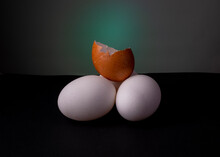 Photo Of Table Eggs On Black And Green Background
