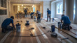 © Trendy Graphics - House flooring crew working at a new construction