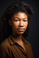 Wall Mural - portrait of diverse young woman standing in studio