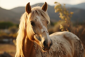 Wall Mural - horse portrait close up