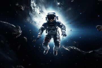 Wall Mural - astronaut over the planet. generative ai