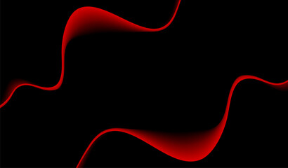 Canvas Print - Isolated red smooth wave patterns with gradient.