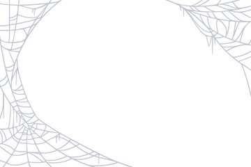 Wall Mural - Spider web vector background art. Silhouette frame of cobweb for october holiday Halloween background of banner, poster and postcard