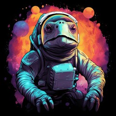 Wall Mural - Space Turtles, T-Shirt Design