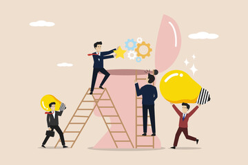 Wall Mural - smart solutions, solving smart ideas with a team, completing team work,finding solutions to business