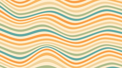 Wall Mural - abstract background of psychedelic groovy waves design in 1970s hippie retro style. vector pattern r