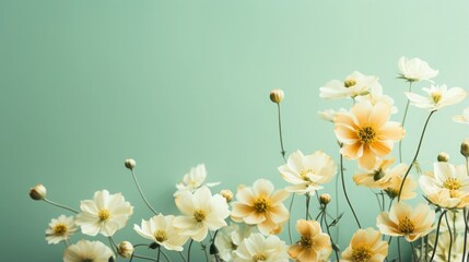 Wall Mural - Blurred of flowers with bokeh soft blur in the pastel vintage retro tone for background. Valentine or wedding invitation card