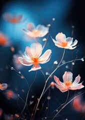Wall Mural - Blurred of flowers with bokeh soft blur in the pastel vintage retro tone for background. Valentine or wedding invitation card