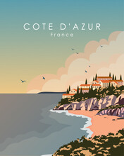 Cote Dazur France Travel Poster