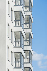 Facade of a modern residential building, building texture