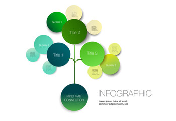 Wall Mural - develop a structured tree-shaped mind map infographic interconnecting key components, complemented b