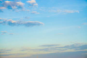 Wall Mural - Mostly white cloud against blue sky nature background evening scene