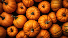 Orange Pumpkins In A Decorative Heap