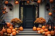 © Alina - Halloween pumpkins decorated front door