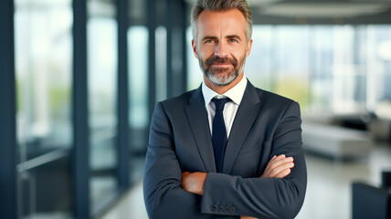 Poster - portrait of mature businessman in office