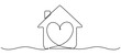 © Віталій Баріда - Heart inside house continuous one line drawn. Love home concept. Vector illustration isolated on white.