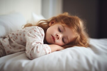 Wall Mural - shot of an adorable little girl asleep on a bed