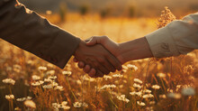Shaking Hands In The Field