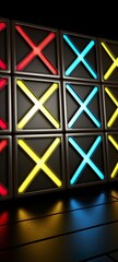 Wall Mural - Red, blue, and yellow X's iPhone background made with Ai generative technology